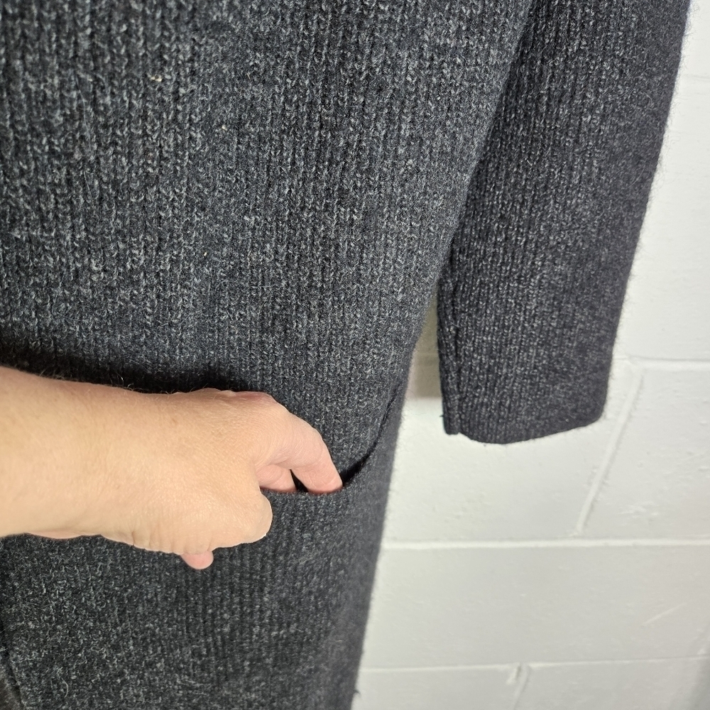 COS alpaca wool charcoal long cardigan duster sweater - Picture 9 of 12